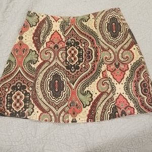 Paisley print  A line skirt